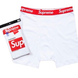 Supreme/ Hanes Boxer Brief White